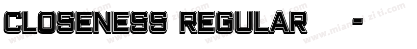 Closeness Regular字体下载字体转换